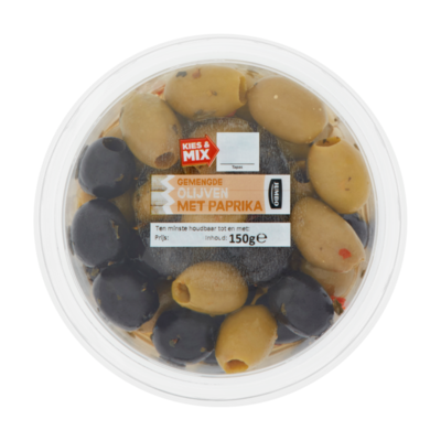 Huismerk Gemengde Olijven met Paprika